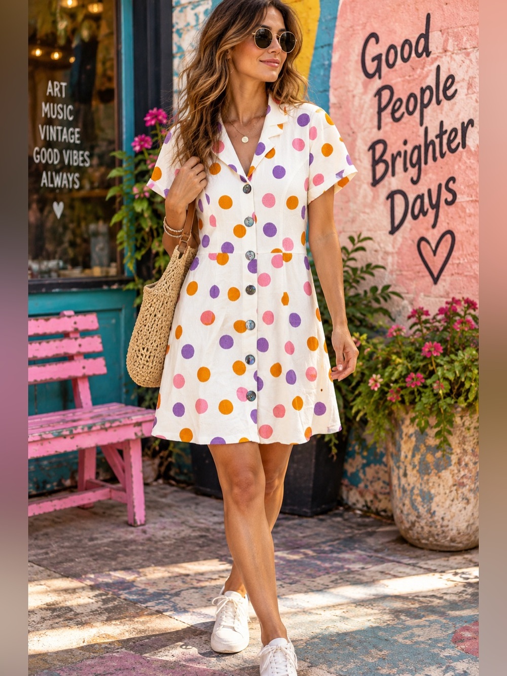 Fashion Brand Company by Penelope Gazin Indie Designer Polka Dot Dress
